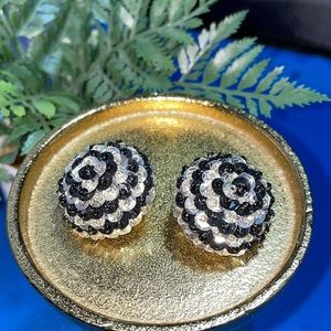 Vintage big bead sequins earrings